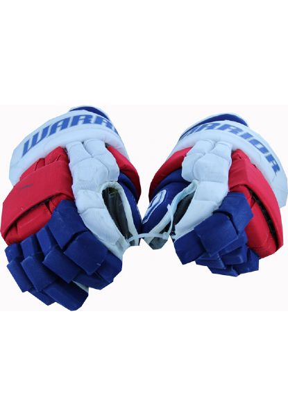 Gloves - NY Rangers 2011-2012 Season Game Worn Warrior Gloves (Pair) (Player Unknown) (Steiner LOA)